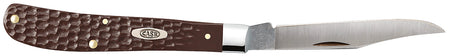 Case 00135 Slimline Trapper 3.25" Folding Clip Point Pocket Knife Mirror Polished Tru-Sharp SS Blade, Brown Jigged Synthetic Handle