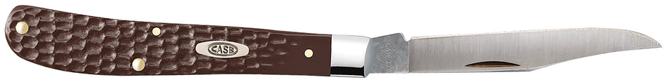 Case 00135 Slimline Trapper 3.25" Folding Clip Point Pocket Knife Mirror Polished Tru-Sharp SS Blade, Brown Jigged Synthetic Handle