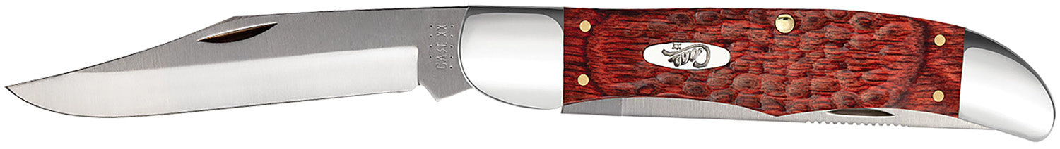 Case 00189 Hunter 4.10" Folding Clip/Skinner Pocket Knife As-Ground Tru-Sharp SS Blades, Jigged Rosewood Handle