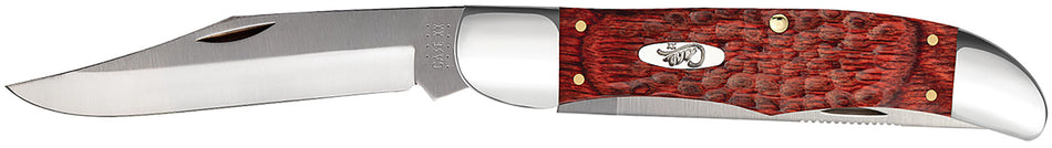 Case 00189 Hunter 4.10" Folding Clip/Skinner Pocket Knife As-Ground Tru-Sharp SS Blades, Jigged Rosewood Handle
