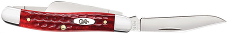 Case 00786 Medium Stockman 2.57"/1.88"/1.71" Folding Clip/Sheepsfoot/Spey Pocket Knife Mirror Polished Tru-Sharp SS, Corn Cob Jigged Old Red Bone Handle