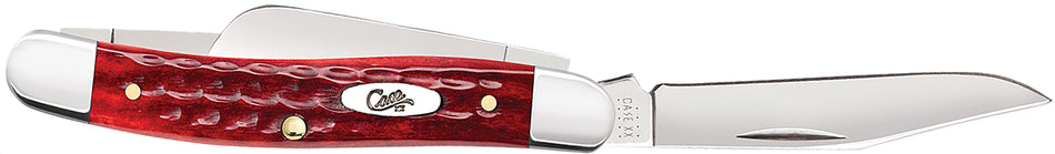 Case 00786 Medium Stockman 2.57"/1.88"/1.71" Folding Clip/Sheepsfoot/Spey Pocket Knife Mirror Polished Tru-Sharp SS, Corn Cob Jigged Old Red Bone Handle