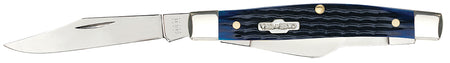 Case 02806 Medium Stockman 2.42"/1.58"/1.57" Folding Clip/Sheepsfoot/Pen Pocket Knife Mirror Polished Tru-Sharp SS, Rogers Corn Cob Jigged Blue Bone Handle