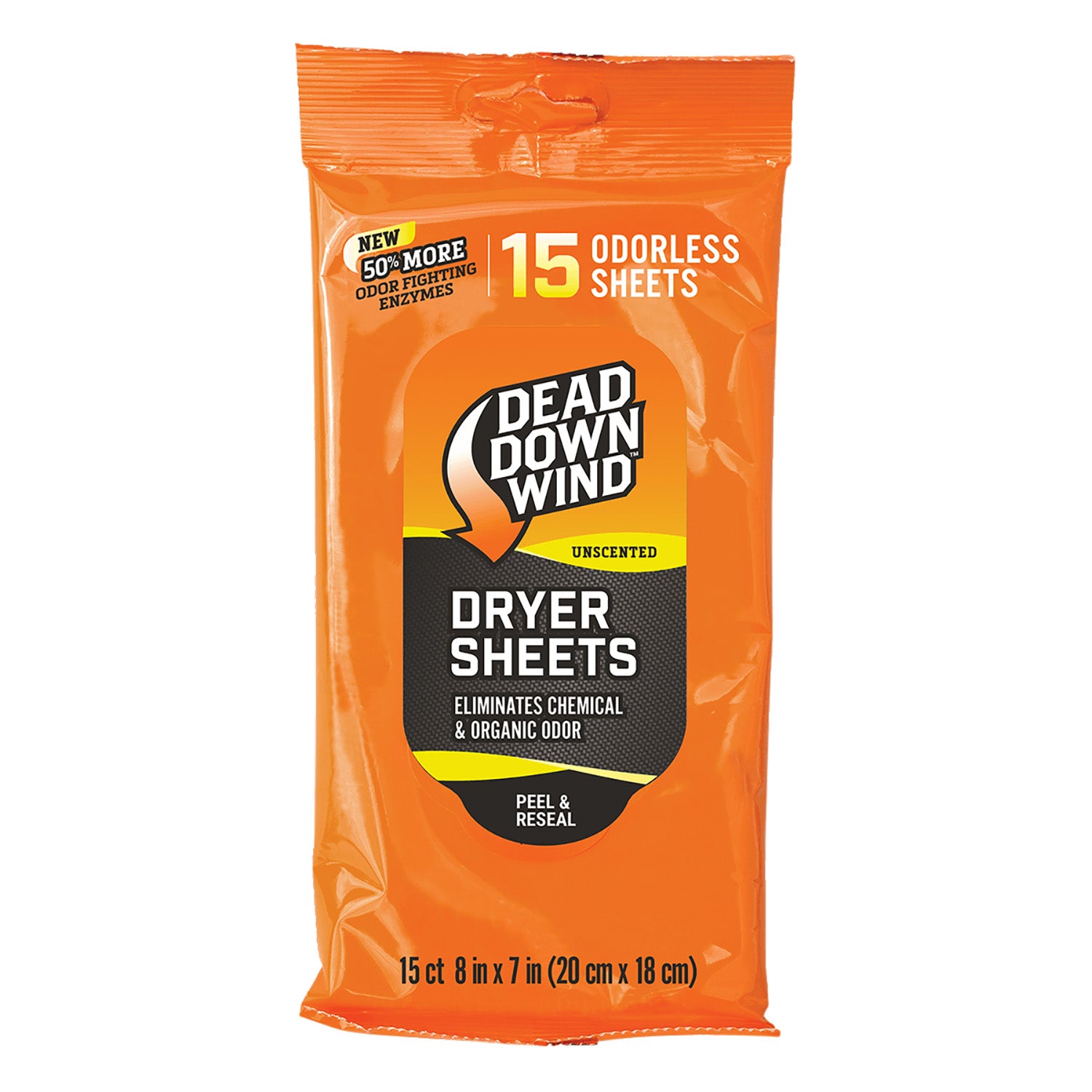 Dead Down Wind 1113 Odor Eliminator Hunting Dryer Sheets Unscented 15-Pack