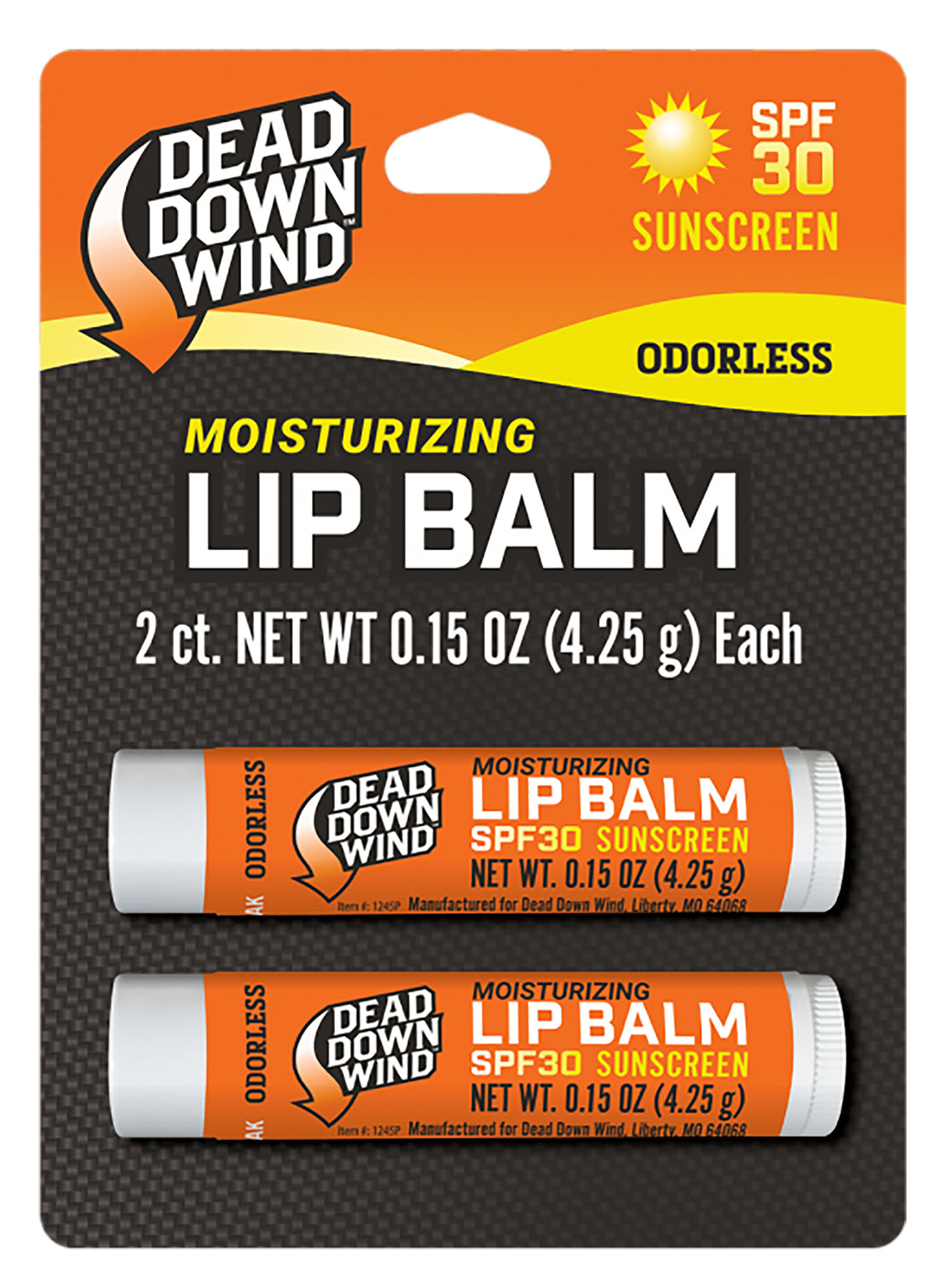 Dead Down Wind 1249BC Unscented Lip Balm 0.15 oz SPF 30 Broad Spectrum Sunscreen