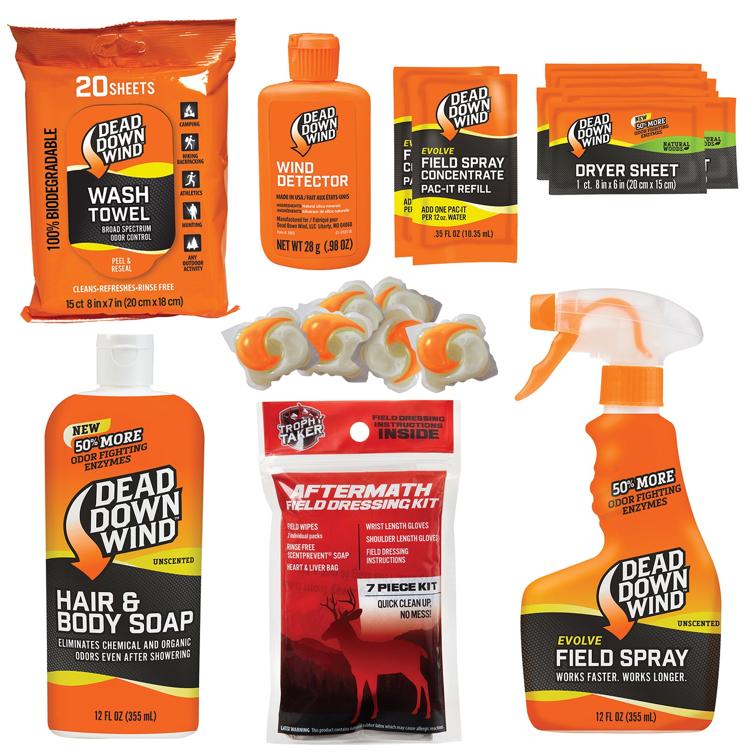 Dead Down Wind 208118 Super Slam Premium Odor Eliminator Kit Unscented 25 Piece