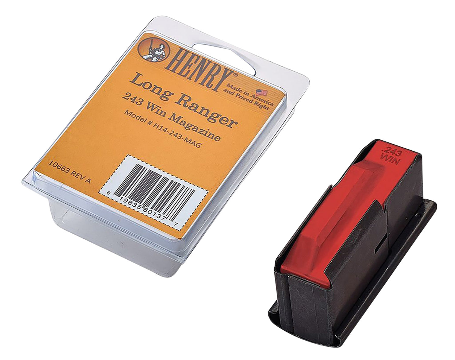 Henry H14243MAG Long Ranger 4rd .243 Win Blued Steel Rifle Magazine