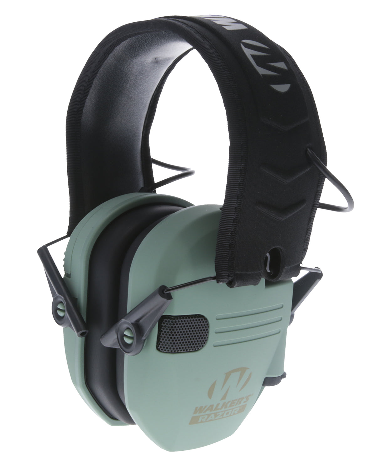 Walker's GWPRSEMSGN Razor Slim Electronic Muff 23 dB Over-the-Head Sage Green/Black Polymer