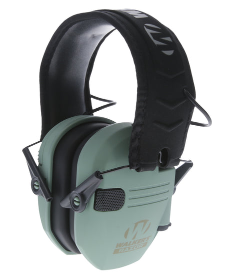 Walker's GWPRSEMSGN Razor Slim Electronic Muff 23 dB Over-the-Head Sage Green/Black Polymer