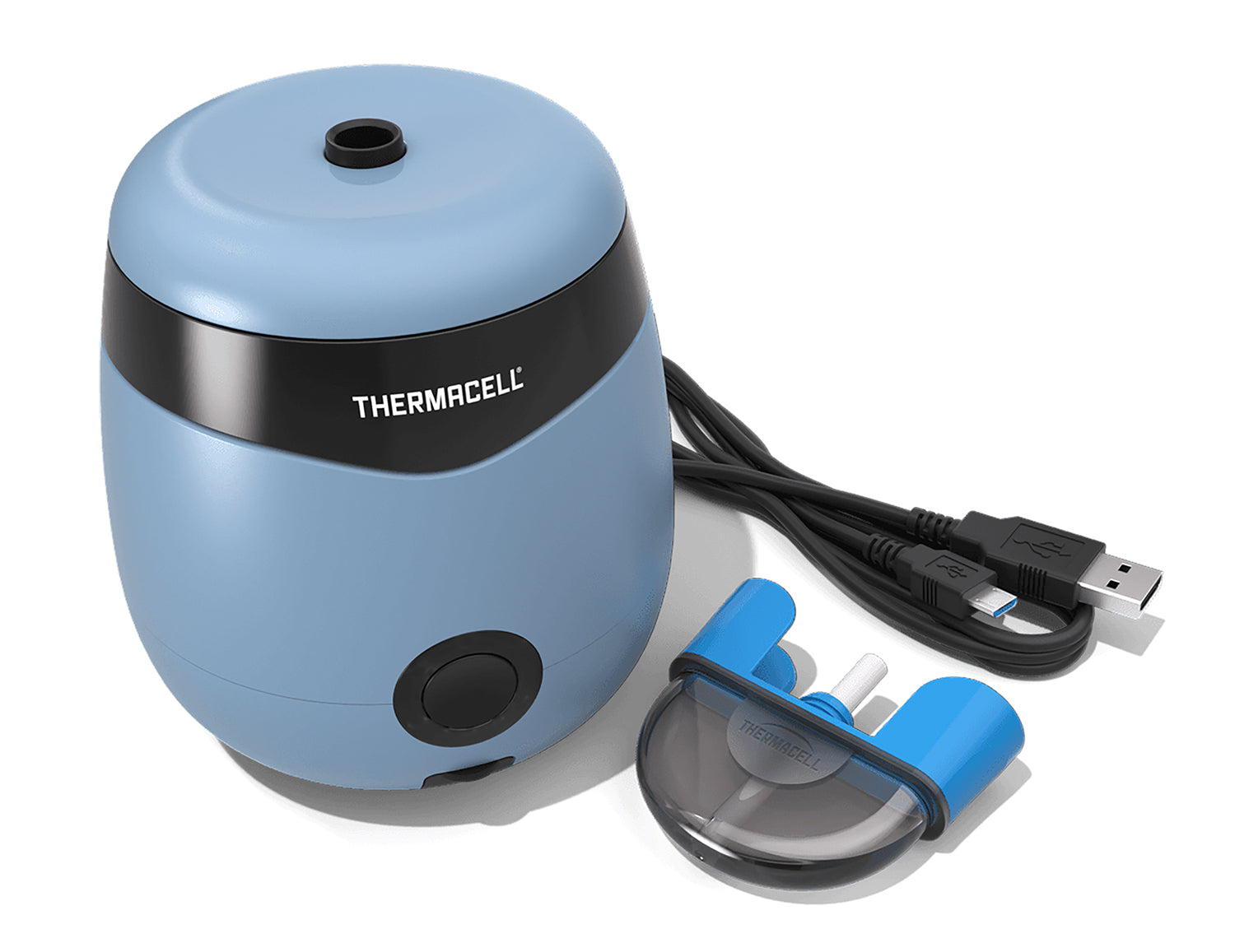 Thermacell E55B E-Series Rechargeable Mosquito Repeller Light Blue 20 ft Zone Up to 12 hrs