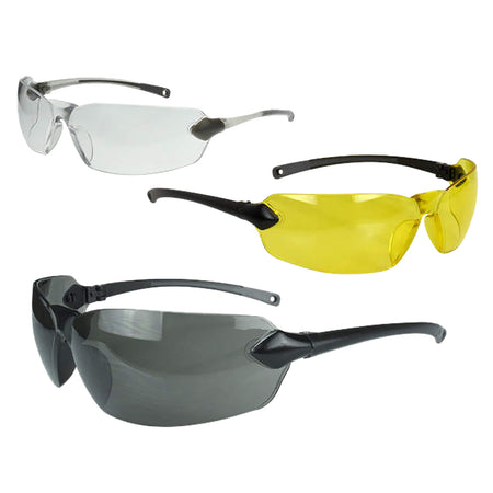 Radians Overlook OV3114CS Shooting Glasses 3-Pack Clear/Smoke Gray/Amber Lenses Black/Silver Frames