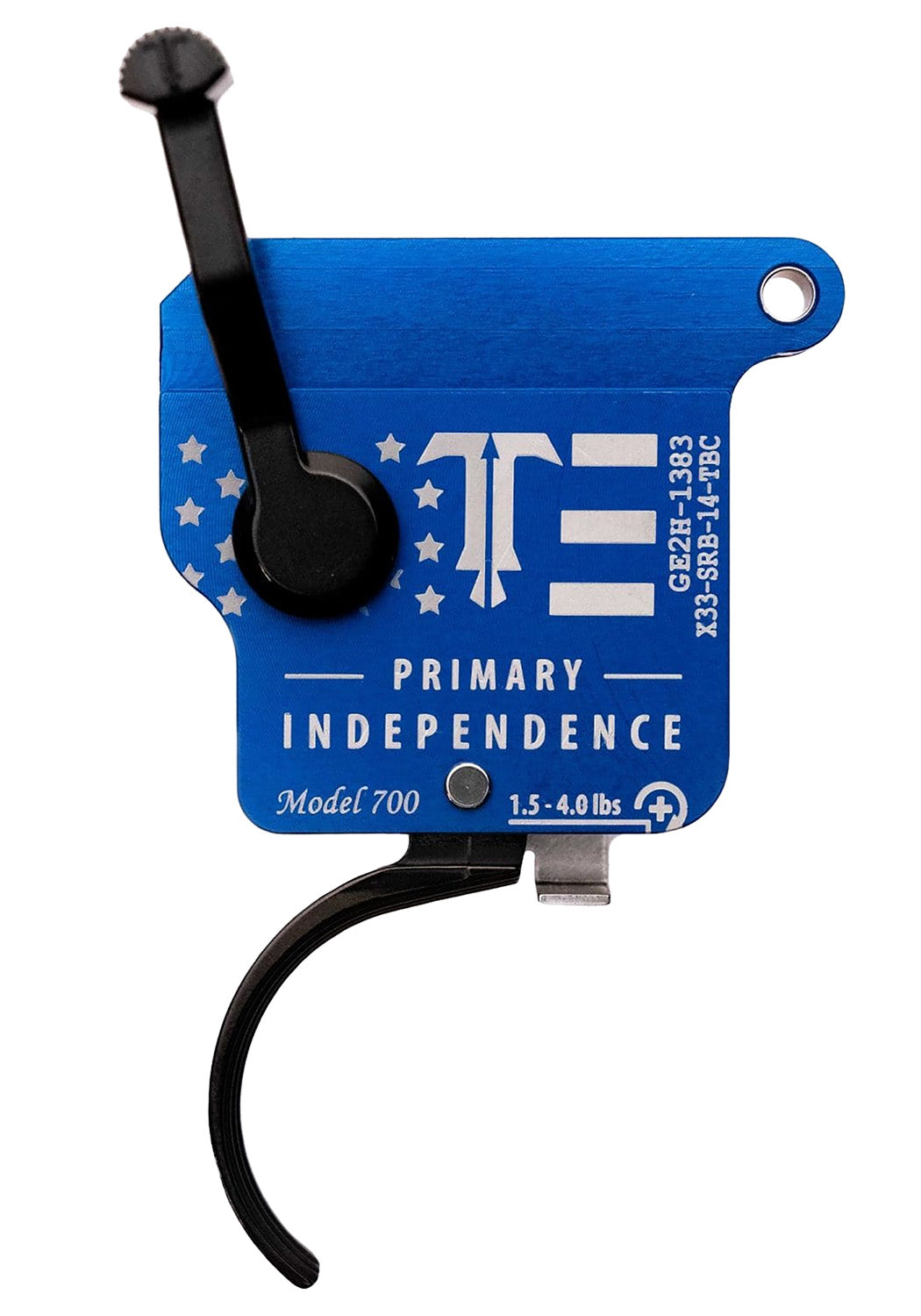 TriggerTech X33SRB14TBC Primary Independence Single-Stage Curved Trigger for Remington 700 – 1.50-4 lbs, Red/Blue/White