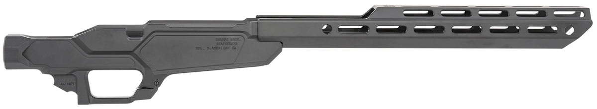 Sharps Bros SBC02 Heatseeker Rifle Chassis for Ruger American Black Cerakote 6061-T6 Aluminum 14" M-LOK