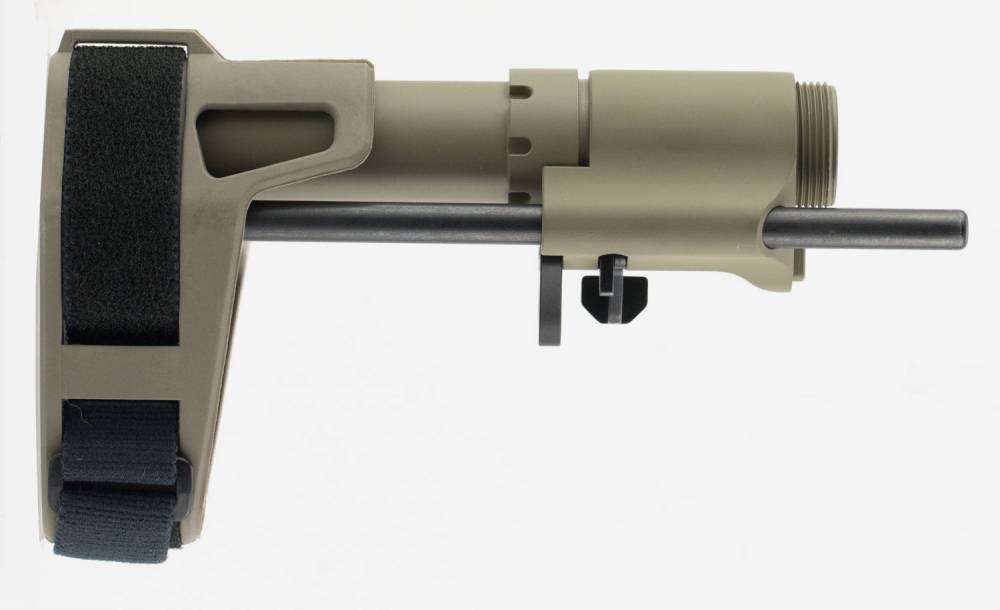 SB Tactical PDW-02-SB AR Pistol Brace AR-15 Elasto-Polymer FDE 6.75"-9.375"