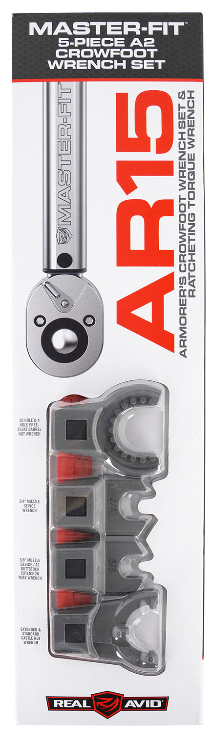 Real Avid AVMF5WS Master-Fit 5-Piece Crowfoot Wrench Set with Torque Handle for AR