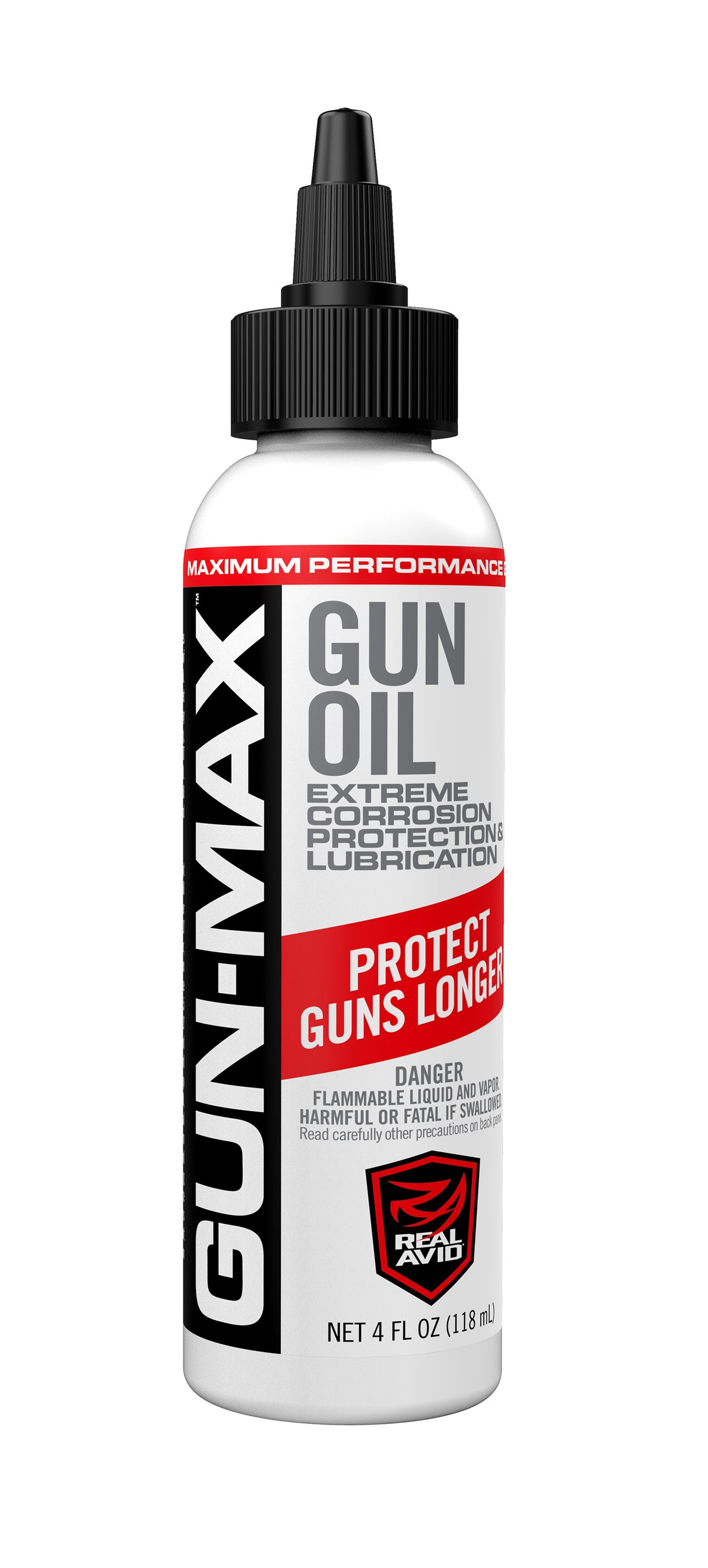 Real Avid Gun-Max Gun Oil 4 oz Bottle - Cleans, Lubricates and Protects
