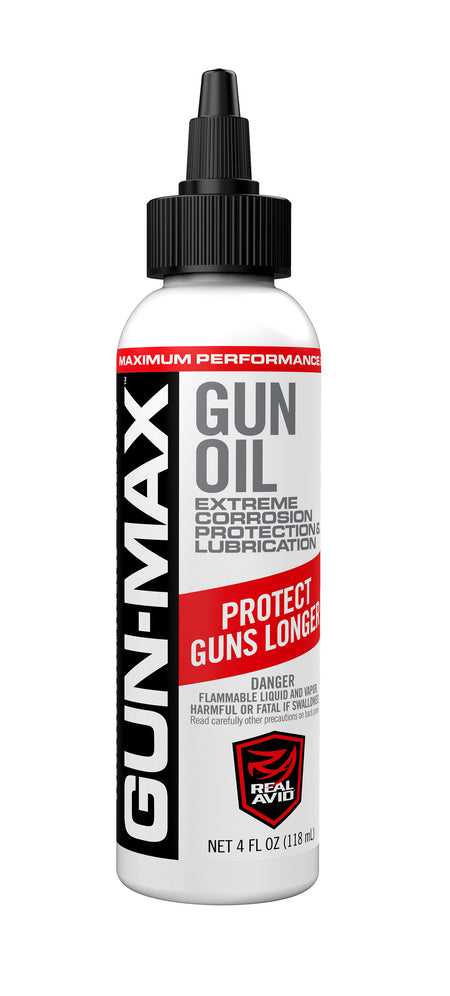 Real Avid Gun-Max Gun Oil 4 oz Bottle - Cleans, Lubricates and Protects