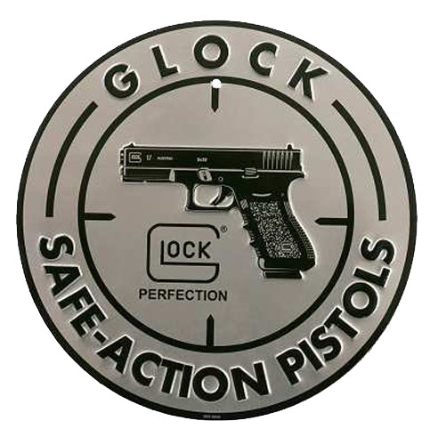 Glock AD00060 Safe Action Decorative Sign Silver/Black Aluminum 12 Inch