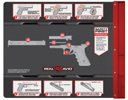 Real Avid Smart Mat Gun Cleaning Mat for Glock Black/Gray Non-Slip 19x16 Inch