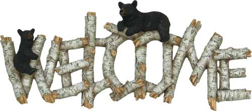 Rivers Edge Birch Bear Welcome Plaque Sign