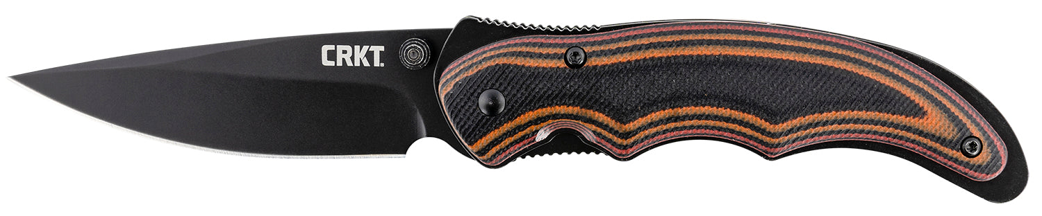 CRKT 1105K Endorser Folding Knife 3.18" Black Oxide 8Cr14MoV Drop Point Blade Multi-Color G10 Handle with Pocket Clip