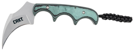 CRKT 2389 Keramin Fixed Blade Neck Knife 2.31" Bead Blasted 5Cr15MoV Stainless Blade Green Resin Handle with Sheath