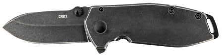 CRKT 2493 SQUID Assisted Opening Folding Knife 2.37" Black Stonewashed 8Cr14MoV Drop Point Blade Stainless Handle with Clip