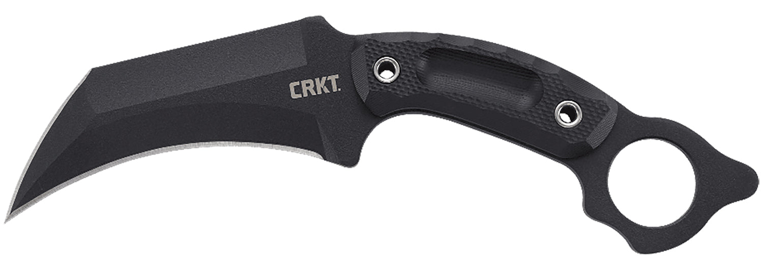 CRKT 2630 Du Hoc Fixed Blade Karambit Knife 5.10" Black Powder Coated SK-5 Recurve Blade Black G10 Handle with Sheath