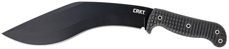CRKT 2742 KUK Kukri Fixed Blade Knife 10.56" Black Powder Coated 65Mn Carbon Steel Recurve Blade Black GRN Handle with Sheath