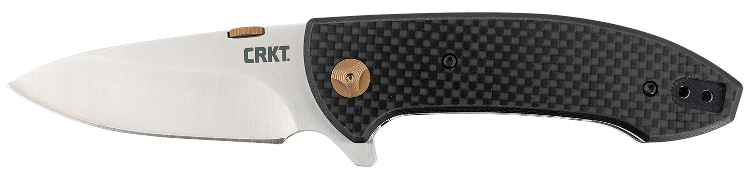 CRKT 4620 Avant Folding Knife 3.18" Satin 8Cr14MoV Stainless Spear Point Blade Black Carbon Fiber G10 Handle with Pocket Clip