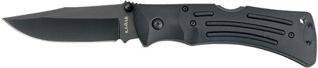 Ka-Bar 3050 Mule 3.88" Folding Clip Point Black Stonewashed AUS-8A Blade, Black Zytel Handle with Pocket Clip