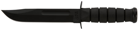 Ka-Bar 1211 Fighting/Utility 7" Fixed Clip Point Plain Black 1095 Cro-Van Blade, Black Kraton G Handle with Sheath