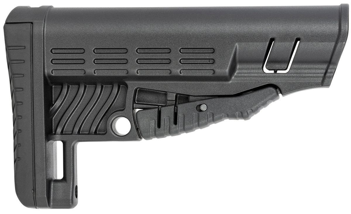 NcStar DLG-086 Classic Commercial Spec Collapsible Stock Black Polymer with Metal QD Bases and Rubber Butt Pad