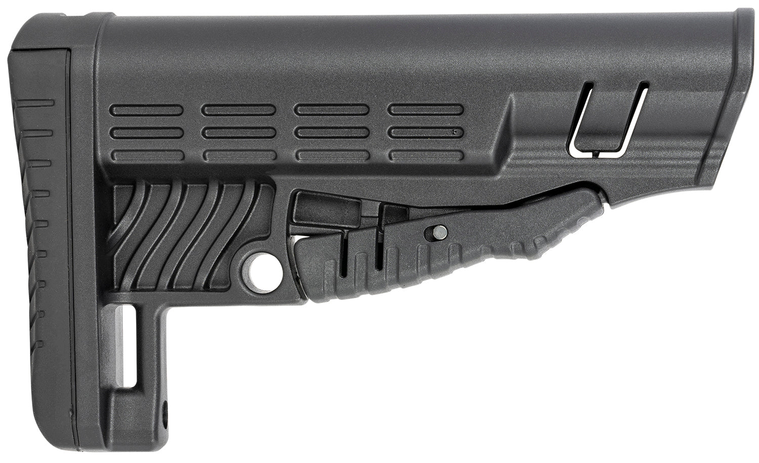 NcStar DLG-086 Classic Commercial Spec Collapsible Stock Black Polymer with Metal QD Bases and Rubber Butt Pad