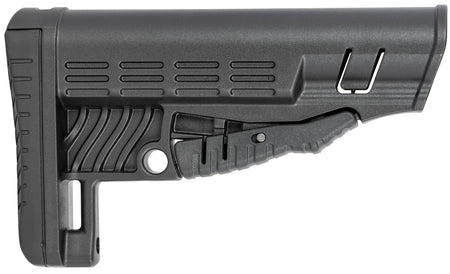 NcStar DLG-086 Classic Commercial Spec Collapsible Stock Black Polymer with Metal QD Bases and Rubber Butt Pad
