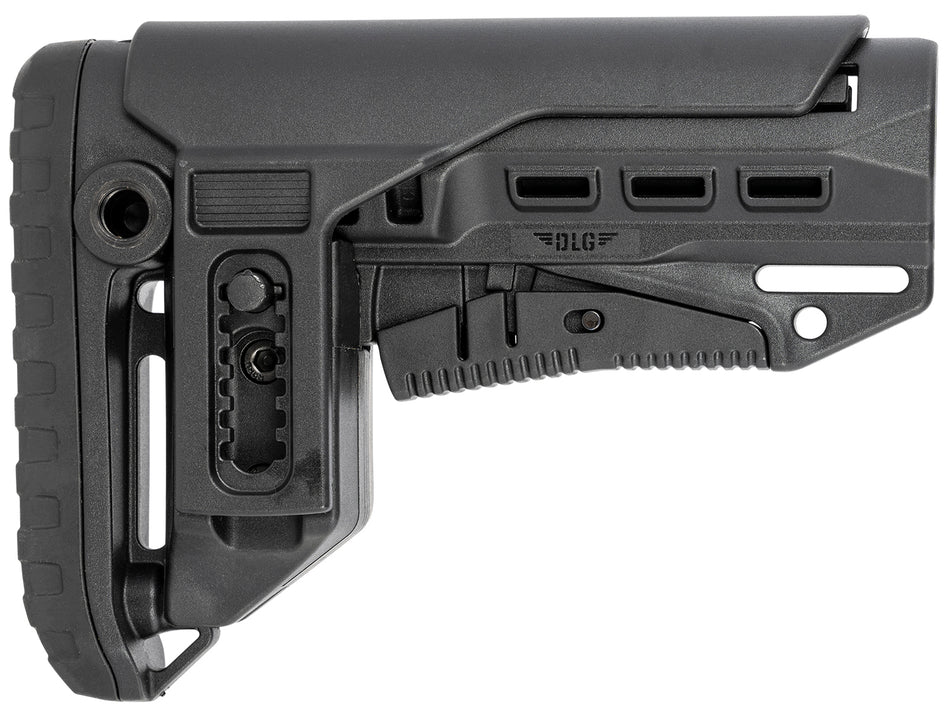 NcStar DLG-130-052 Compact PCP52 Mil-Spec Collapsible Stock Black Synthetic with Adjustable Cheekpiece