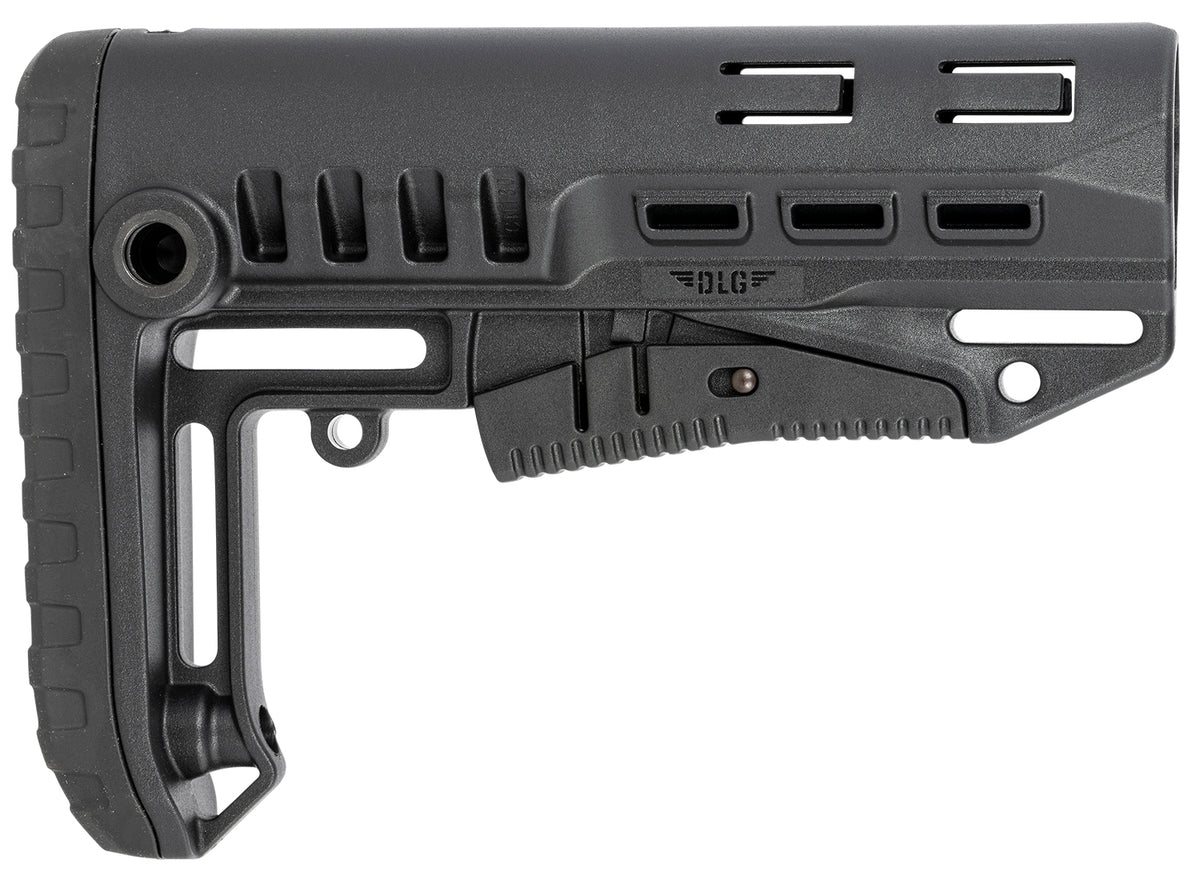 NcStar DLG-130 Compact Mil-Spec Collapsible Stock Black Synthetic with QD Bases and Rubber Butt Pad