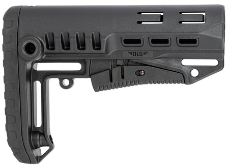 NcStar DLG-130 Compact Mil-Spec Collapsible Stock Black Synthetic with QD Bases and Rubber Butt Pad
