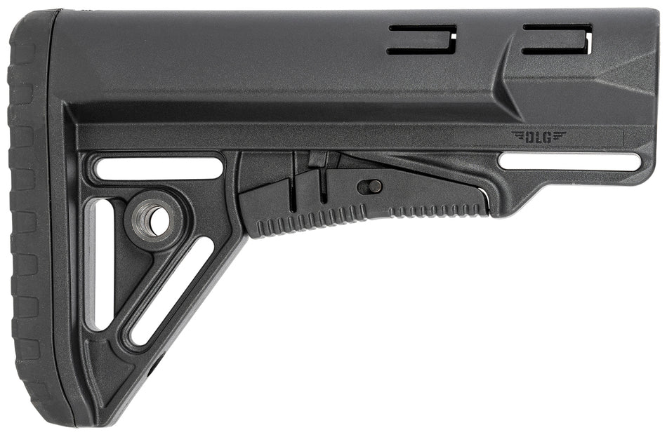 NcStar DLG-129 Sharp Mil-Spec Collapsible Stock Black Synthetic with QD Sling Mounts and Rubber Butt Pad