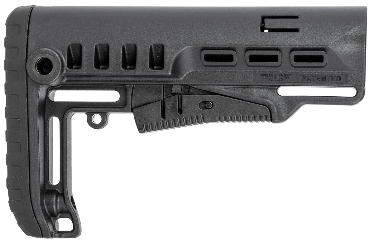 NcStar VG087 Tactical Mil-Spec Collapsible Stock Black Synthetic with QD Sling Mounts and Rubber Butt Pad