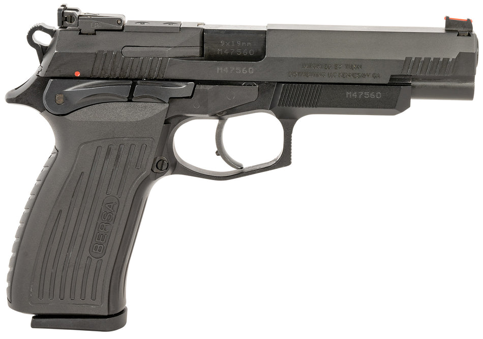 Bersa TPR9XT TPR XT Full Size Frame 9mm Luger 17+1, 4.96" Black Steel Barrel, Matte Black Serrated Steel Slide & Aluminum Frame, Ambidextrous