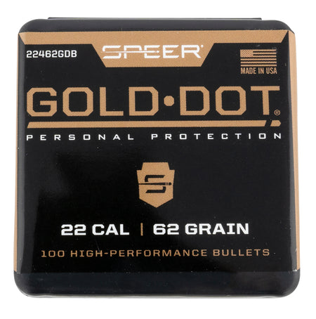 Speer 22462GDB Gold Dot 224Cal 62gr SP Rifle Bullets 100/Box