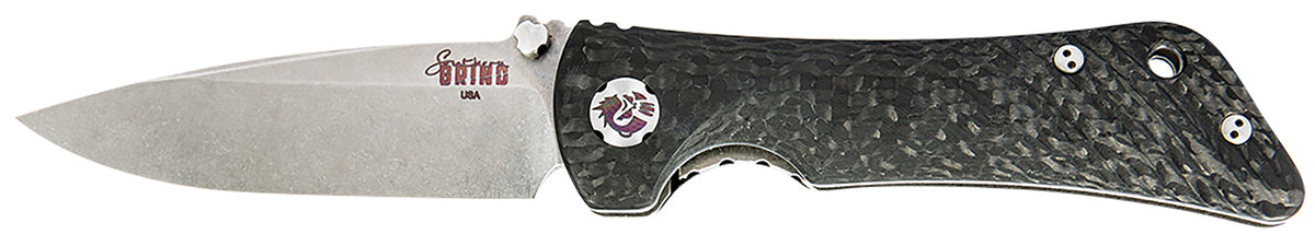 Southern Grind Spider Monkey 3.25" Folding Drop Point Satin S35VN Blade, Black Carbon Fiber Handle with Pocket Clip