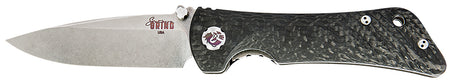 Southern Grind Spider Monkey 3.25" Folding Drop Point Satin S35VN Blade, Black Carbon Fiber Handle with Pocket Clip