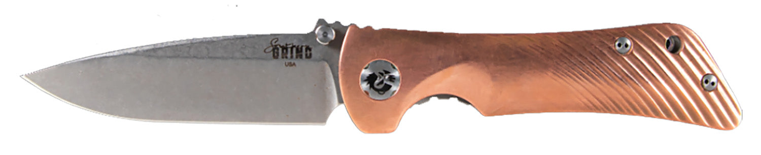 Southern Grind Spider Monkey 3.25" Folding Drop Point Satin S35VN Blade, Titanium/Copper Handle with Pocket Clip