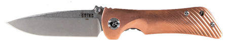 Southern Grind Spider Monkey 3.25" Folding Drop Point Satin S35VN Blade, Titanium/Copper Handle with Pocket Clip