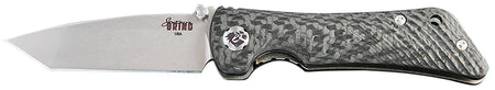 Southern Grind Spider Monkey 3.25" Folding Tanto Satin S35VN Blade, Black Carbon Fiber Handle with Pocket Clip