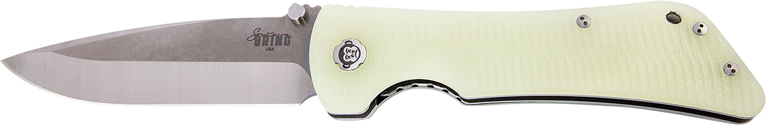 Southern Grind Bad Monkey 4" Folding Drop Point Satin 14C28N Blade, Jade Ghost Green G10 Handle with Pocket Clip