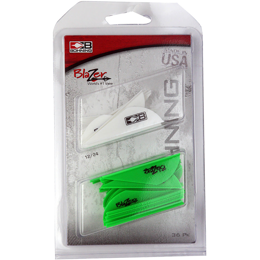 Bohning Blazer Vane Combo White/Neon Green 36 pk. Arrow Fletching