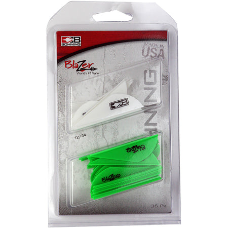 Bohning Blazer Vane Combo White/Neon Green 36 pk. Arrow Fletching